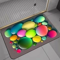 Macro detail of a 3D colorful pebble bath mat with a smooth absorbent surface - 40*60cm / Diatom Mud Rubber Bottom / Multicolor Pebble Style 2