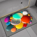 Detailed view of non-slip bath mat featuring a 3D colorful pebble pattern on a gray base - 40*60cm / Diatom Mud Rubber Bottom / Multicolor Pebble Style 4