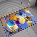 Moderne Diatomeenerde-Matte mit 3D-Kieselstein- und Gänseblümchendruck für Badezimmer - 40*60cm / Hautfreundlicher Stil / Mehrfarbiger Kieselstein Stil 5