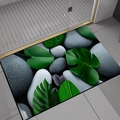 3D Badematte mit tropischen Blättern und Kieselsteinen aus saugfähigem Diatomit - 40*60cm / Hautfreundlicher Stil / Bunter Kieselstein-7