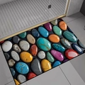 Detailansicht der rutschfesten Badematte aus Kieselgur mit buntem 3D Kieselstein-Druck - 40*60cm / Hautfreundliches Fleece / Bunter Kieselstein-10