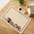 Tapis pour animaux en terre de diatomée beige avec motif chien sur parquet clair - 40x60cm / Fond en Caoutchouc Terre de Diatomée / Paradis des chiots-1