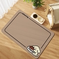 Tapis pour animaux en boue de diatomée beige avec illustration de chiot et texte relaxant - Chiot Bouclé - 3 / 40*60cm (Fond en Caoutchouc Diatomées)