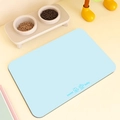 Detail of light blue pet food mat with sweet baby cat print and non-slip surface texture - Solid Color Pet Mat - 5 / 30*40cm (Velvet Surface)