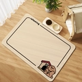 Tapis pour animaux en boue de diatomée beige avec texte relaxant et dessin de chien - Chiot Relaxant - 4 / 40*60cm (Fond en Caoutchouc Diatomées)