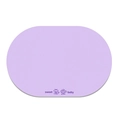 Detail view of lavender oval pet mat with sweet baby text and cute cat icons - Solid Color Pet Mat - 9 / 30*40cm (Velvet Surface)