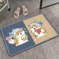 Cute shark cat diatom mud absorbent mat with orange cartoon cats for home entryway - Cat Pattern 5