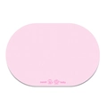Close-up of pink oval diatom mud pet mat with sweet baby text and cat illustration - Solid Color Pet Mat - 10 / 30*40cm (Velvet Surface)