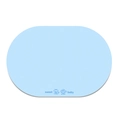 Detail of light blue oval pet mat with non-slip texture and cute cartoon cat printing - Solid Color Pet Mat - 13 / 30*40cm (Velvet Surface)