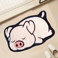 Cute pink pig shaped faux cashmere bath mat with anti-slip texture on light floor tiles - Pig Style / 40*60cm (Faux Cashmere)