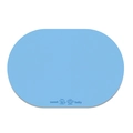 Close-up of a light blue diatom mud pet mat with a sweet baby print and cat graphics - Solid Color Pet Mat - 16 / 30*40cm (Velvet Surface)