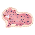 Detail of pink leopard diatomaceous earth mat with soft texture and cartoon design - 40*60cm / Pink Leopard (YXMQDW-1)