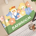 Tappeto da bagno assorbente in fango di diatomee con simpatica papera e fiori colorati - 40x60cm (Base in Gomma di Diatomee) / Anatra Bianca (MQ Anatra-2)
