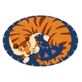 Close-up of cute cartoon tiger illustration on a soft absorbent bathroom floor mat - Orange Tiger (YXMQDW-5)