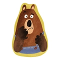 Detail of cute brown bear illustration on absorbent diatom mud bathroom floor mat - Confused Brown Bear (Pebble-10)