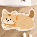 Tappeto da bagno carino a forma di gatto in terra di diatomee per ingresso ad asciugatura - 40*60cm (Fondo in Gomma Diatomee) / Gatto Arancione Irregolare 4 (XL-异形小狗-4)