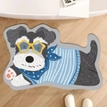 Detailopname van schnauzer vormige diatomiet mat op een lichte houten vloer - 40*60cm (Diatomeeën Rubberen Bodem) / Gevormde Schnauzer-5 (XL-Gevormde Puppy-5)