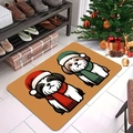 Scène d'entrée chaleureuse avec tapis en terre de diatomée à motif chien de Noël - 40x60cm / Fond en Caoutchouc Terre de Diatomée / Chien de Noël (XSGG-1)