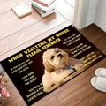 Detailed view of rectangular dog themed diatom mud mat on a modern light wooden floor - Cute Xsgg-6 / 40*60cm (Skin-friendly Velvet)