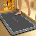 Tappetino da bagno assorbente in diatomite grigio scuro con scritta Enjoy Every Day antiscivolo - 40x60cm (Diatomite) / Nero Inchiostro