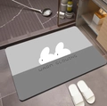Absorbierende Kieselgur-Badematte mit Hasenmotiv und rutschfestem Design im Badezimmer - Minimalistisch-10