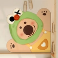 Tapis de bain absorbant en boue de diatomées avec ours mignon en sweat à capuche grenouille - 60*60cm (Base en Caoutchouc de Diatomite) / Ours Stupide