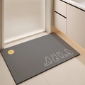 Tappeto bagno assorbente in diatomite con stampa gatto su sfondo grigio scuro - 40x60cm (Base in Gomma di Diatomee) / Gatti Grigi (Pomeriggio Pigro Grigio-1)