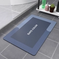 Tapis de bain en diatomite absorbant avec blocs de bleu et design imprimé Days Color - 40*60cm (Base en Caoutchouc de Terre de Diatomée) / Rectangulaire - Bleu Tranquille