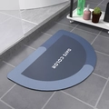 Tapis de bain demi-cercle en terre de diatomée bleu avec impression DAYS COLOR - 40*60cm (Base en Caoutchouc de Terre de Diatomée) / Semi-Circulaire - Bleu Tranquille