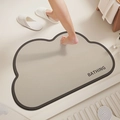 Cloud-shaped non-slip diatom mud bath mat with BATHING text in a cozy home setting - Minimalist Cloud Shape-6