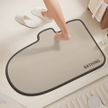Irregular diatomaceous earth bath mat with bathing text and durable anti-slip surface - Minimalist Mr. Dog-9