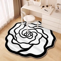 Irregular rose flower diatom mud mat in black and white for bedroom decor - Diatom Mud / Irregular Rose Type 3