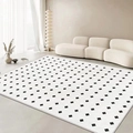 Modern minimalist white cashmere-like rug with black diamond pattern for living rooms - 40*60cm (Imitation Cashmere) / Diamond Black Stone