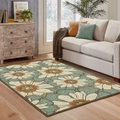 Rechthoekig vloerkleed met bloemenpatroon en cashmere-gevoel voor een modern woonkamerinterieur - 40*60cm (Imitatie Kasjmier) / SBT-Good-11