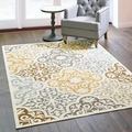 Rechthoekig nep kasjmier tapijt met Damask patroon in mosterdgeel en grijs voor woonkamer - 40*60cm (Imitatie Kasjmier) / Geometrisch Patroon 20
