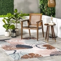 Detailed texture of tropical leaf pattern rug with Morandi tones and tight stitching - Tropical Plant Leaf Pattern (SBT-JIANYUE-6) / 40cmX60cm