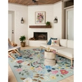 Detailed texture of a non-slip floral faux cashmere rug in a sunroom setting - Rural Floral Pattern 23 / 40*60cm (Skin-friendly Velvet)