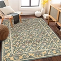 Bohemian Persian rug with vintage floral patterns in beige and blue for modern living rooms - 40*60cm (Skin-friendly Velvet) / Rice Yellow Medallion Style (BBS-11)