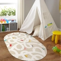 Oval faux cashmere play rug with colorful car road track pattern for kids' bedrooms - 40x60cm / Faux Cashmere Style (TT Game Mat-3)