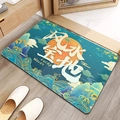 Alfombra de baño de tierra de diatomeas estilo chino con ondas de suerte y montaña - El Auge De Las Tendencias Chinas / 40*60cm (Nuevo Tierra de Diatomeas)