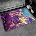 Absorbent diatomite bath mat with luxury purple marble fluid art and non-slip backing - Marble-4 / 40*60cm (Skin-friendly Velvet)