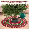 Absorbent Christmas tree skirt with reindeer and snowflake patterns for holiday decor - Red and Green Reindeer Snowflakes - Velvet Surface (PTacrylic-5) / 40x40cm
