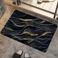 Detail der blauen Marmor-Badematte mit Goldakzenten und rutschfester Textur im Bad - Marmor-10 / 40*60cm (Neu Kieselgur)