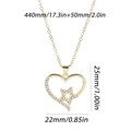 Επίχρυσο κολιέ με μενταγιόν καρδιά και αστέρι με ζιργκόν σε λεπτή αλυσίδα O-link - Στυλ Καρδιά Αστέρι (EDN-40-B)