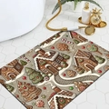 Absorbent Christmas bathroom mat with gingerbread house and tree on white hexagonal tiles - Gingerbread House Snow Scene Style (JQ240709-1) / 40x60cm Diatom Mud
