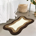 Moderne golvende imitatie kasjmier tapijt in koffiebruin en beige voor in uw huis - 40*60cm / Donkere Koffie En Beige Golfstijl(LTG004)