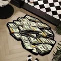 Dettaglio del tappetino da bagno creativo a forma di dollaro su pavimento in legno - Dollaro Usa -7 / 40*60cm (Superficie Delicata)