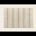 Faux cashmere bath mat with soft purple and light blue vertical stripes on cream base - 40*60cm / Blue Purple Fine Stripes