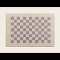 Plush faux cashmere bath mat featuring a purple and cream checkerboard pattern - Purple Checkerboard