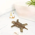 Faux cashmere leopard print area rug for living room decoration on marble floor - 40*60cm / Imitation Cashmere / Brown Black Leopard